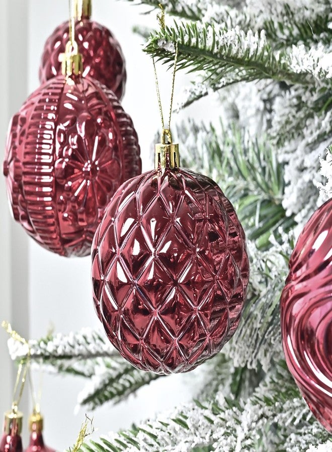 SVNVIOZ Christmas Ball Ornaments Set, 36pcs Burgundy Assorted Multi-Size Xmas Tree Ball Ornaments, Shatterproof Christmas Tree Hanging Ornaments for Xmas Decoration - Image 4